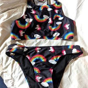Rainbow Unicorn Racer back Bikini